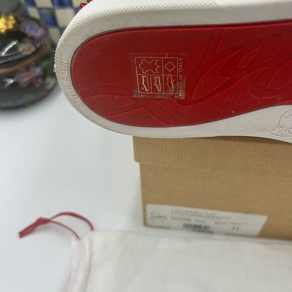 Men's Christian Louboutin, Lou Spike flat high top sneakers size 41 made Italy - Picture 10 of 11
